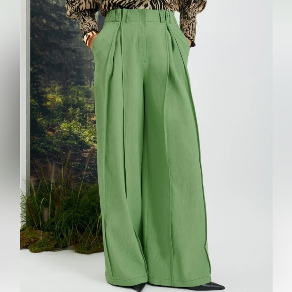 Sister Jane Ghospell Hollis Wide Leg Trousers in Pear Green (NWT)